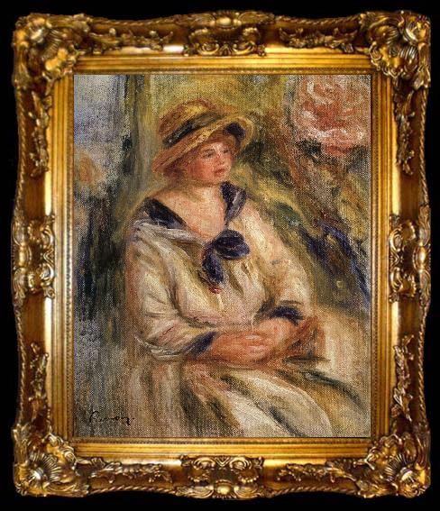 framed  Pierre-Auguste Renoir Etude pour un portrait, ta009-2